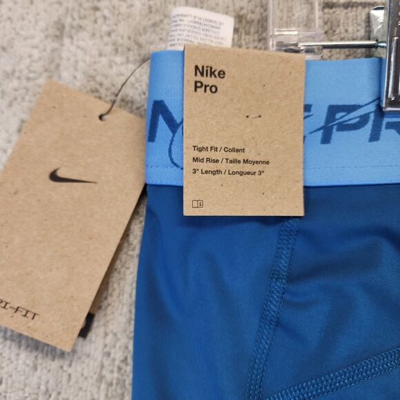 Nike Pro Women's Training Athletic Shorts Blue Compression Tight Size 2XL NWT - Picture 8 of 9